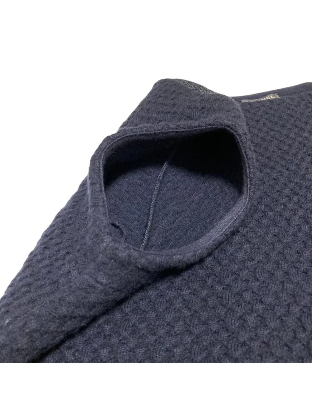 Chanel CC Logo Sleeveless Waffle Knit Dress 36 Navy